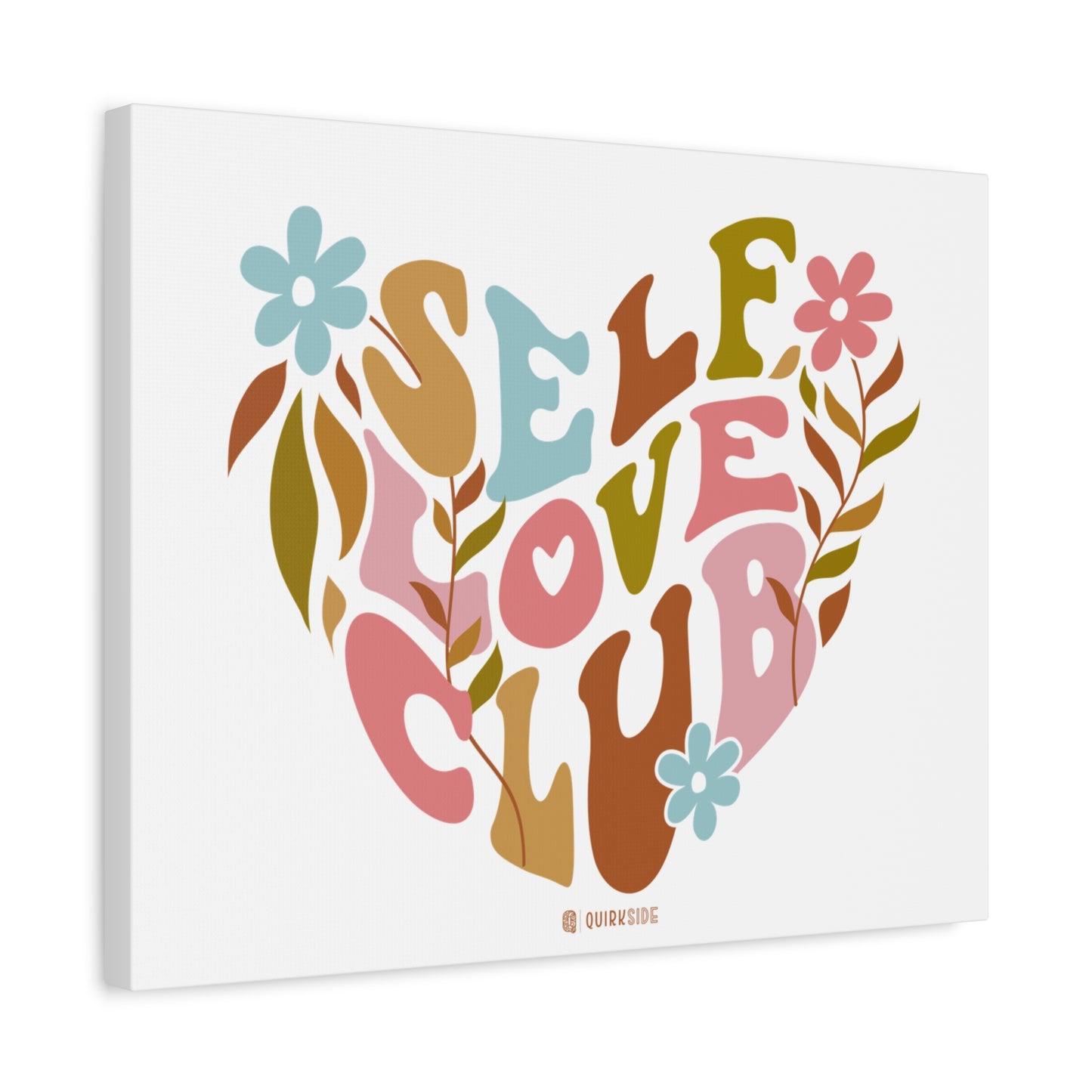 Self Love Club Canvas Art | Inspirational Wall Decor, Gift for Friends, Home and Office Decoration, Positive Vibes