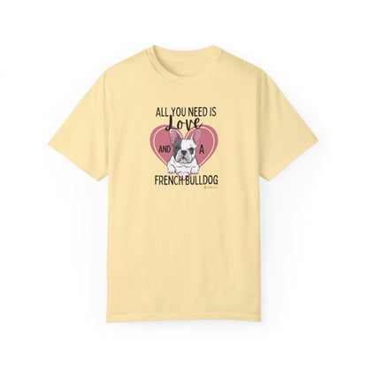 French Bulldog Lover Unisex Garment-Dyed T-shirt, Dog Parent Tee, Cute Bulldog Shirt, Pet Lover Top, Animal Graphic Tee