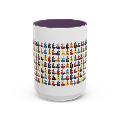Coffee Mug - Wall of Guitars Design - Music Lover Gift