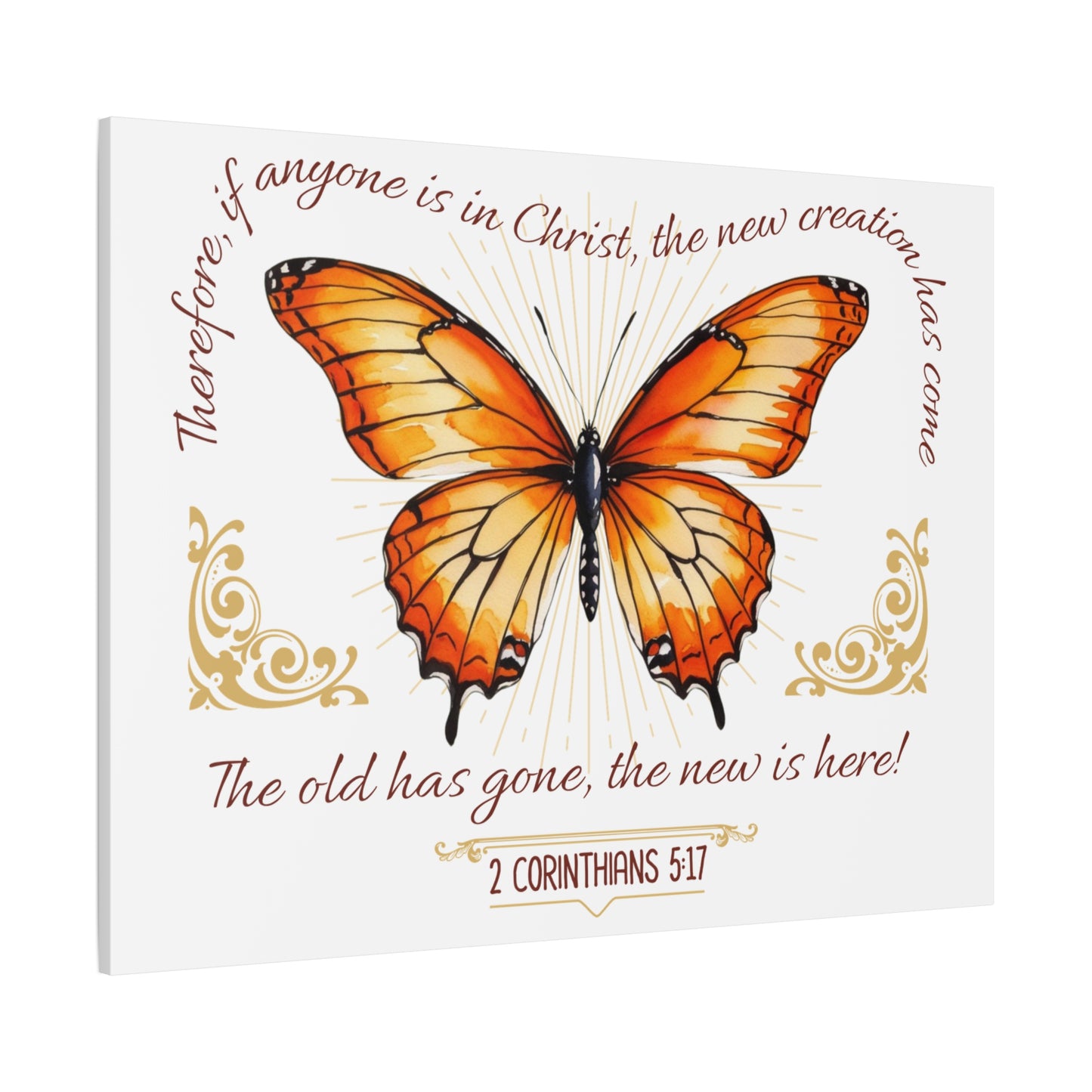 Butterfly Wall Art, Inspirational Canvas Print, Christian Home Decor, Gift for Religious Celebrations, Motivational Artwork