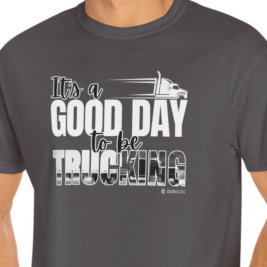 Trucking T-shirt, Truckers Tee, Highway Driver Shirt, On The Road Top, Unisex Tee, Comfortable Garment-Dyed Shirt