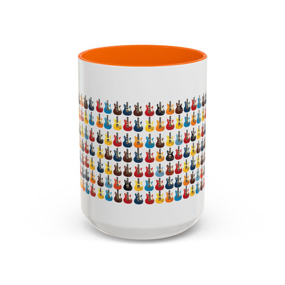Coffee Mug - Wall of Guitars Design - Music Lover Gift