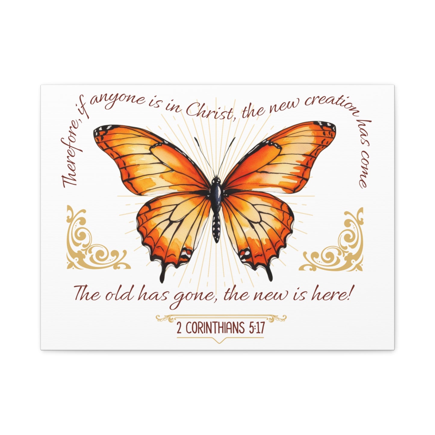Butterfly Wall Art, Inspirational Canvas Print, Christian Home Decor, Gift for Religious Celebrations, Motivational Artwork