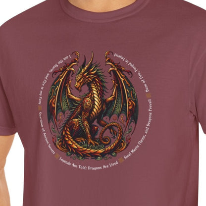 Dragon Power Unisex T-shirt, Magical Inner Strength Statement Tee, Mythical Legend Apparel, Inspirational Dragon Tee, Power of Fire Tee - Quirkside Creations