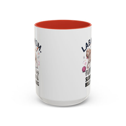 Lab Mom Coffee Mug - Fueled by Slobber & Belly Rubs, Dog Lover Gift, Pet Owner Coffee Cup, Personalized Dog Mom Mug, Cute Animal Mug