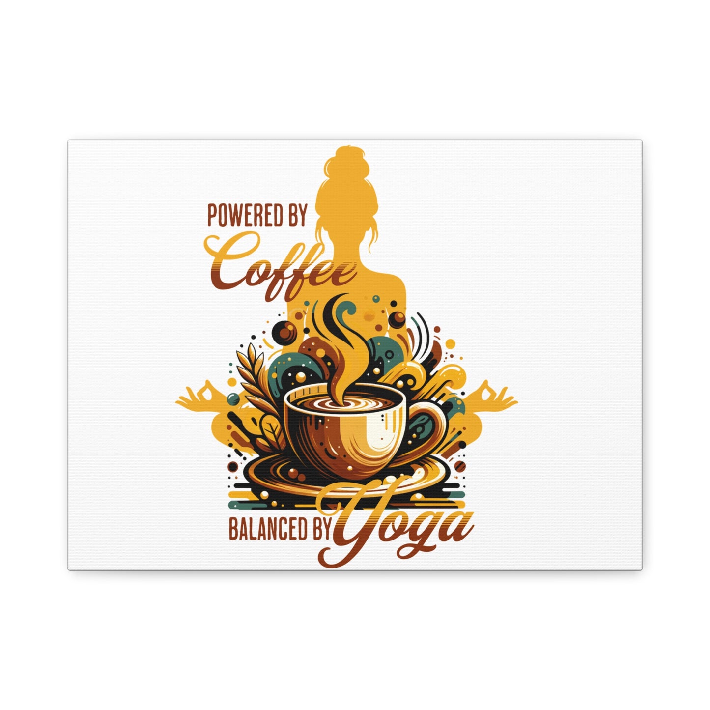 Yoga and Coffee Wall Art, Inspirational Canvas Print, Home Decor for Yogis, Gift for Coffee Lovers, Motivational Artwork, Office Decoration