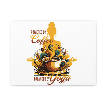 Yoga and Coffee Wall Art, Inspirational Canvas Print, Home Decor for Yogis, Gift for Coffee Lovers, Motivational Artwork, Office Decoration