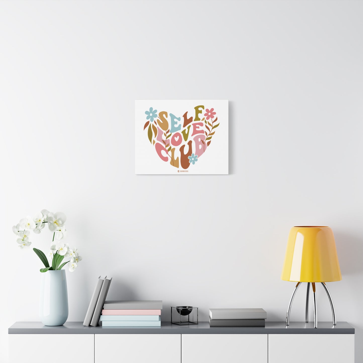 Self Love Club Canvas Art | Inspirational Wall Decor, Gift for Friends, Home and Office Decoration, Positive Vibes