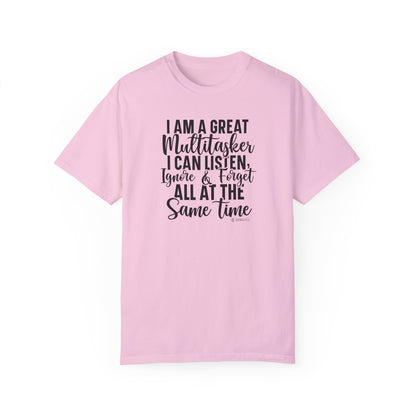 Multitasking Funny Unisex Garment-Dyed T-shirt, Sarcastic Tee, Humorous Shirt, Novelty Top, Joke Tee, Casual Apparel - Quirkside Creations