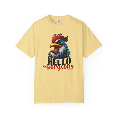 Cheerful Bold Greeting Unisex Garment-Dyed T-shirt, Confidence Boosting Tee, Playful Shirt, Fun Graphic Top, Happy Apparel for All