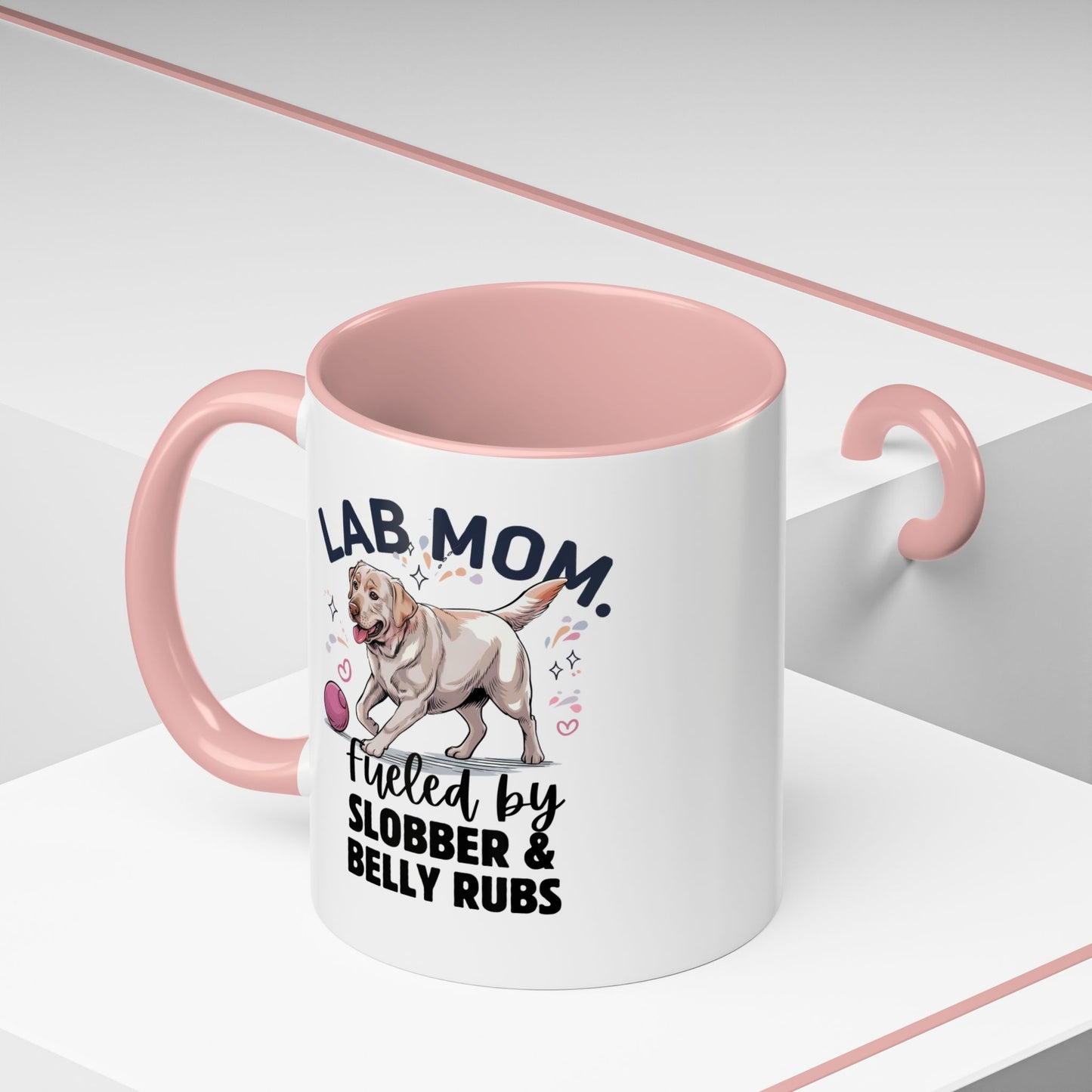 Lab Mom Coffee Mug - Fueled by Slobber & Belly Rubs, Dog Lover Gift, Pet Owner Coffee Cup, Personalized Dog Mom Mug, Cute Animal Mug