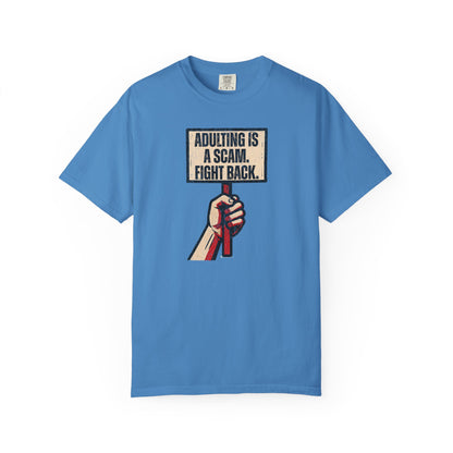 Adulting Is A Scam T-Shirt, Funny Unisex Tee, Gift for Millennials, Casual Wear, Humor Shirt, Relaxed Fit T-Shirt