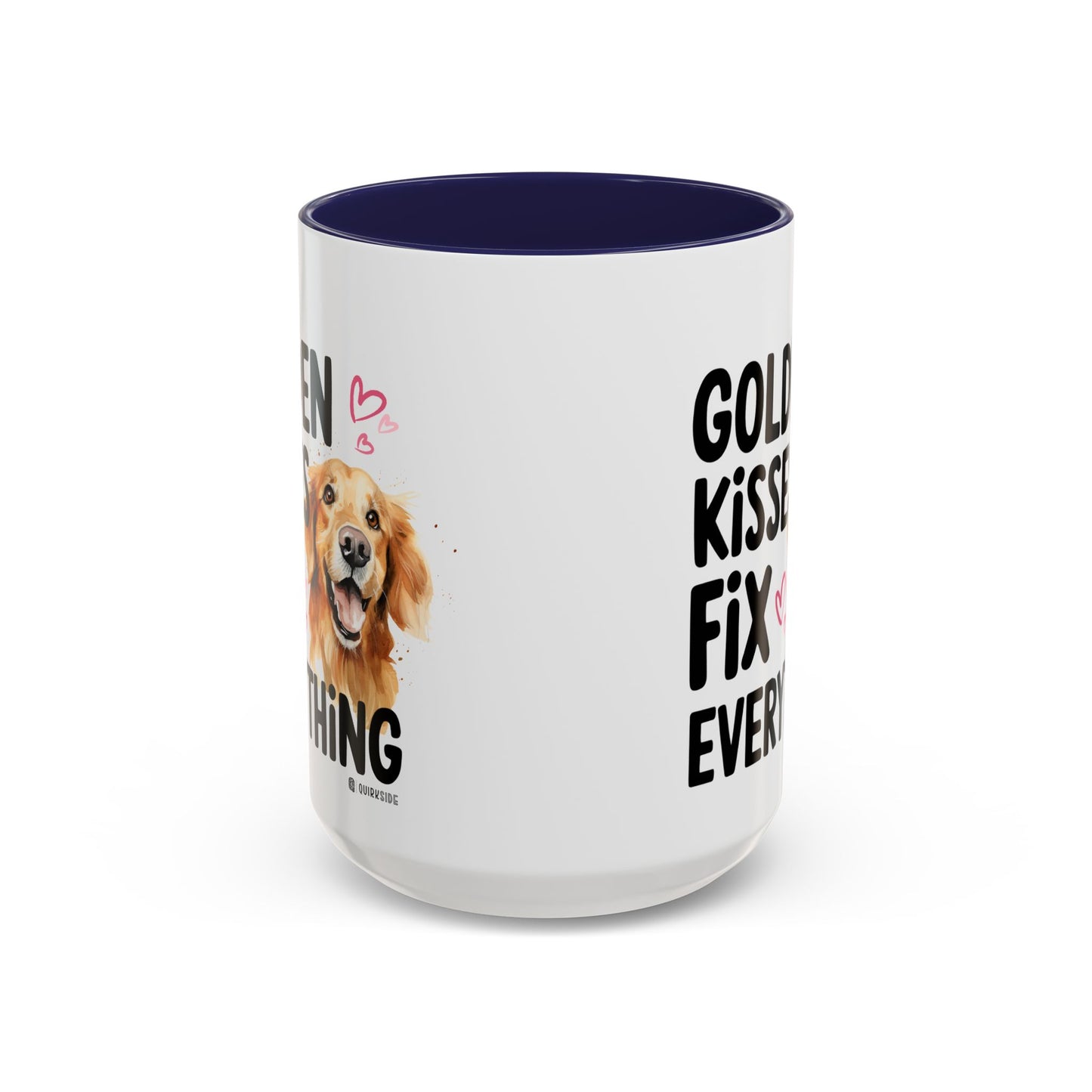 Golden Kisses Fix Everything Mug, Dog Lover Gift, Pet Owner Coffee Cup, Cute Animal Lover Mug, Fun Pet Quote Mug