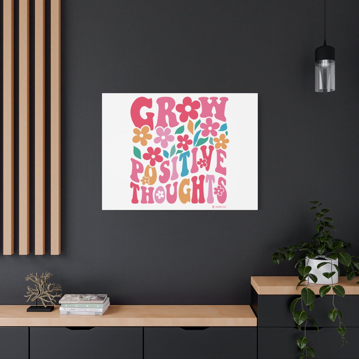 Positive Thoughts Canvas Wall Art, Grow Positive Thoughts Home Decor, Flower Wall Decor, Gift for Encouragement, Motivational Artwork, [...]