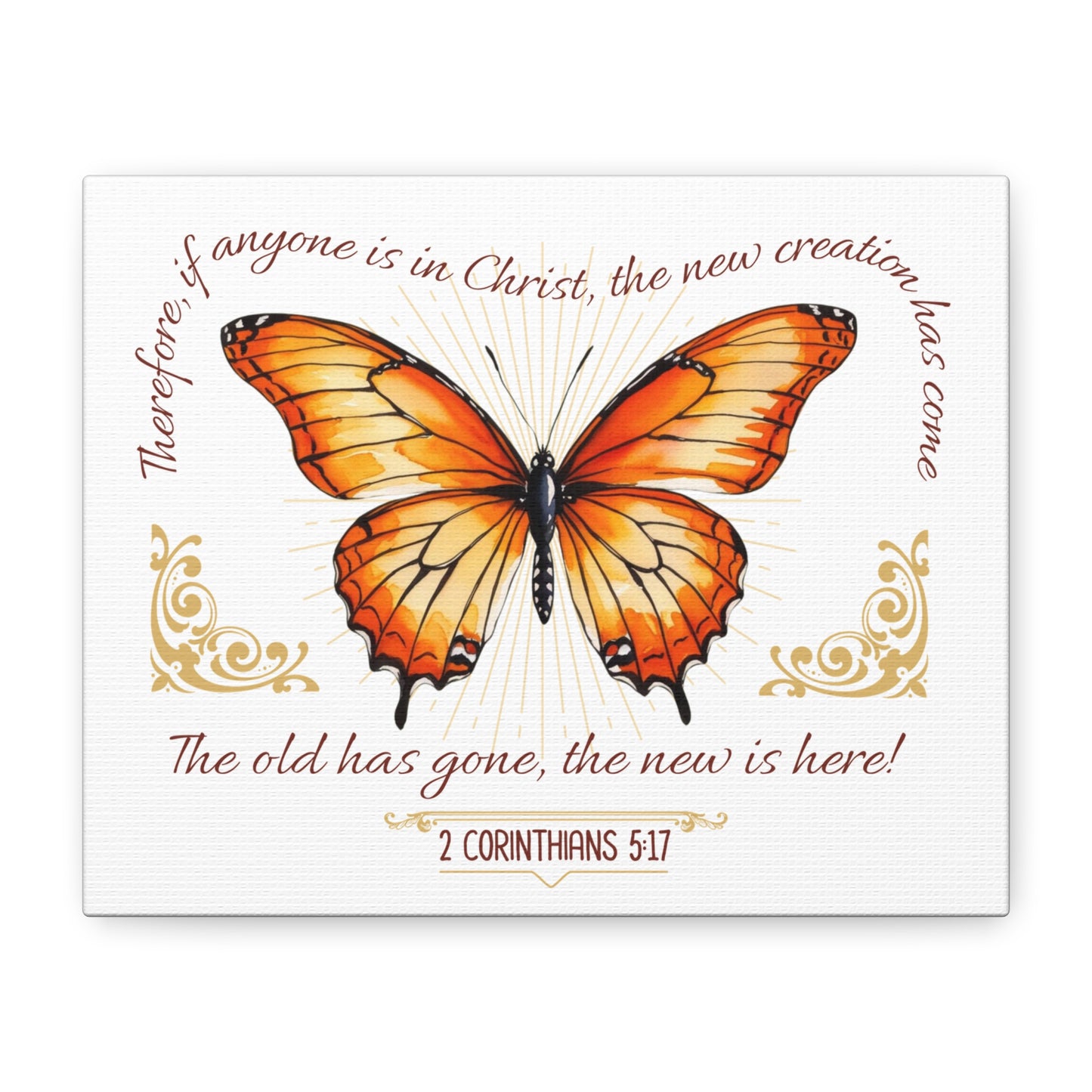 Butterfly Wall Art, Inspirational Canvas Print, Christian Home Decor, Gift for Religious Celebrations, Motivational Artwork