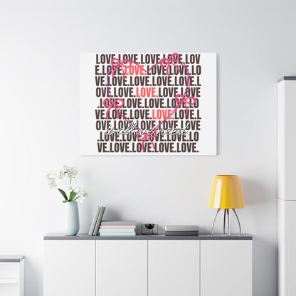 Love-Themed Canvas Art, Heart Wall Decor, Valentine's Gift, Romantic Home Decor, Engagement Present