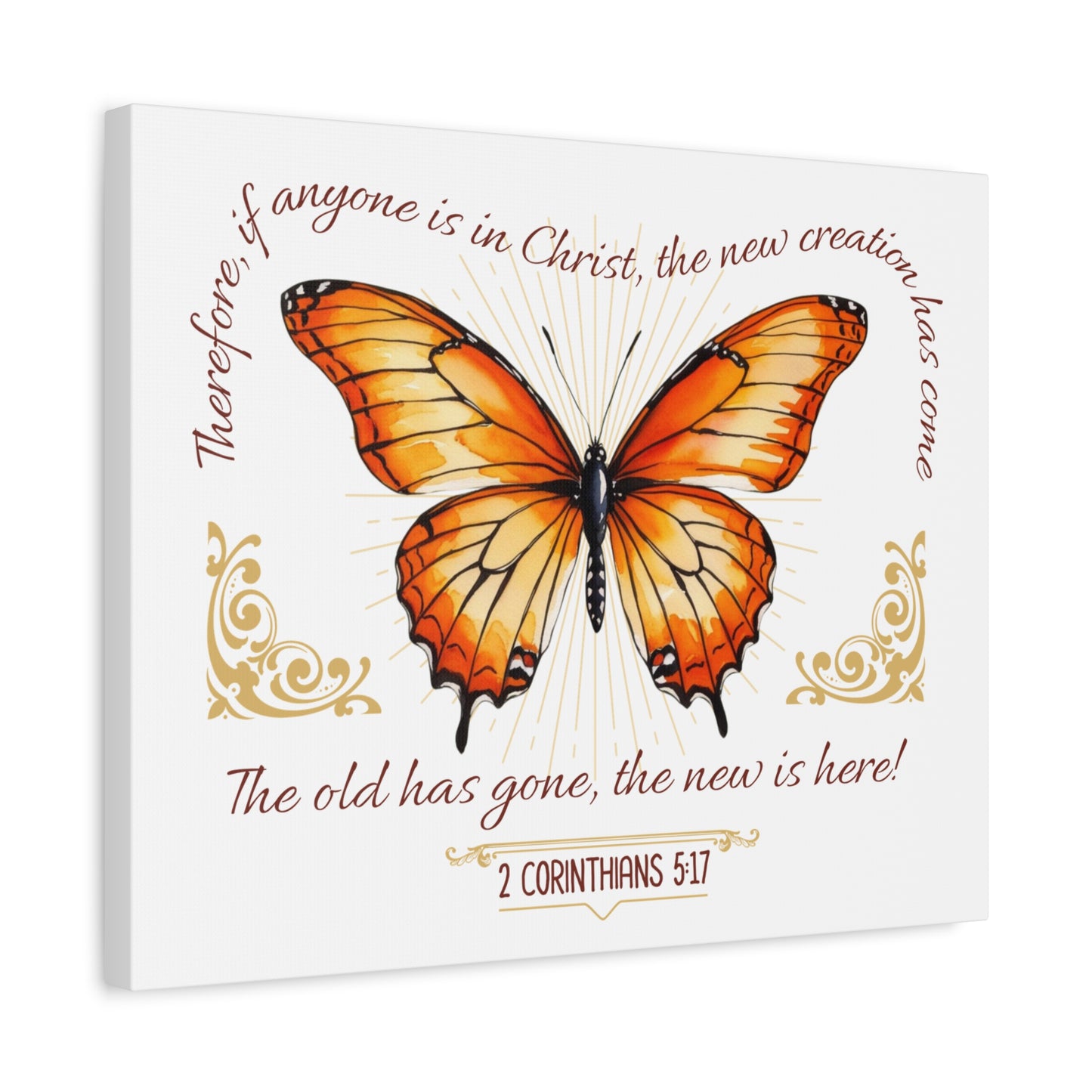 Butterfly Wall Art, Inspirational Canvas Print, Christian Home Decor, Gift for Religious Celebrations, Motivational Artwork