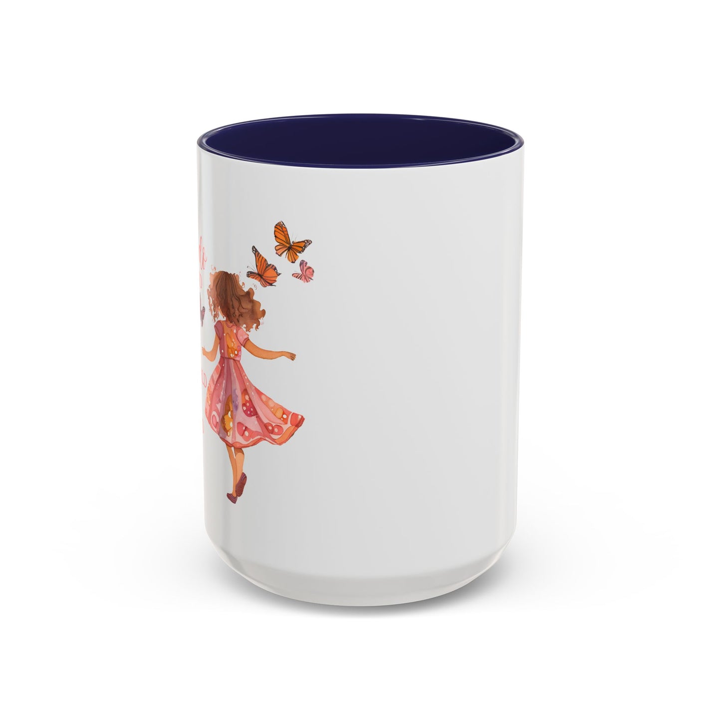 Whimsical Butterfly Accent Coffee Mug, Floral Mug, Gift for Her, Boho Decor, Butterfly Lovers, Inspirational Coffee Cup