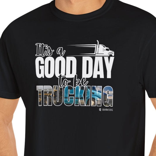 Trucking T-shirt, Truckers Tee, Highway Driver Shirt, On The Road Top, Unisex Tee, Comfortable Garment-Dyed Shirt