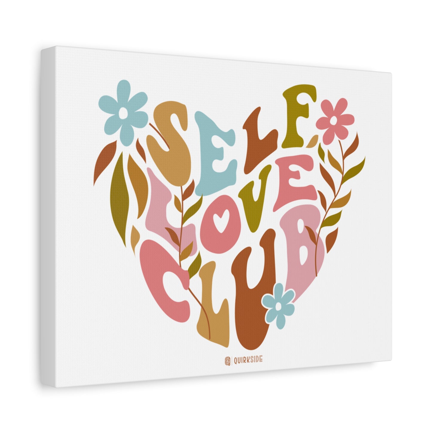 Self Love Club Canvas Art | Inspirational Wall Decor, Gift for Friends, Home and Office Decoration, Positive Vibes