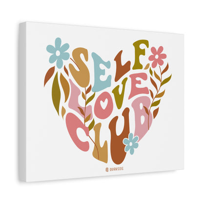 Self Love Club Canvas Art | Inspirational Wall Decor, Gift for Friends, Home and Office Decoration, Positive Vibes