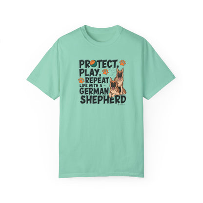 German Shepherd Dog Lover Unisex Garment-Dyed T-shirt, Parent Gift, Funny Dog Tee, Dog Mom Shirt, Gift for Dog Lovers