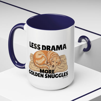 Golden Snuggles Coffee Mug - Less Drama More Snuggles, Dog Lover Gift, Perfect for Home, Funny Dog Mug, Pet Owner Treat