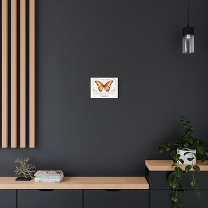 Butterfly Wall Art, Inspirational Canvas Print, Christian Home Decor, Gift for Religious Celebrations, Motivational Artwork