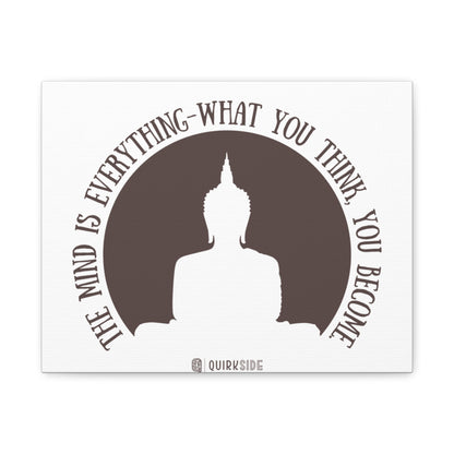 Mindfulness Buddha Canvas Art, Inspirational Wall Decor, Meditation Quote Print, Zen Home Decor, Gift for Yogis and Mindfulness Lovers