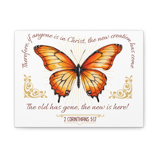 Butterfly Wall Art, Inspirational Canvas Print, Christian Home Decor, Gift for Religious Celebrations, Motivational Artwork