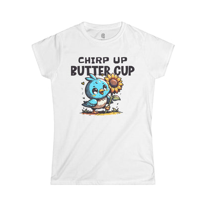 Quirkside 'Chirp Up Buttercup' Women's Softstyle Tee - Quirkside Creations
