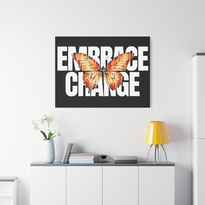 Butterfly Embrace Change Canvas Art, Motivational Wall Decor, Inspirational Gift for Home, Office, Art Print for Transformation