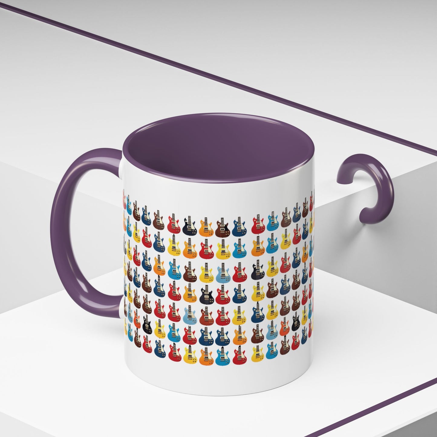 Coffee Mug - Wall of Guitars Design - Music Lover Gift