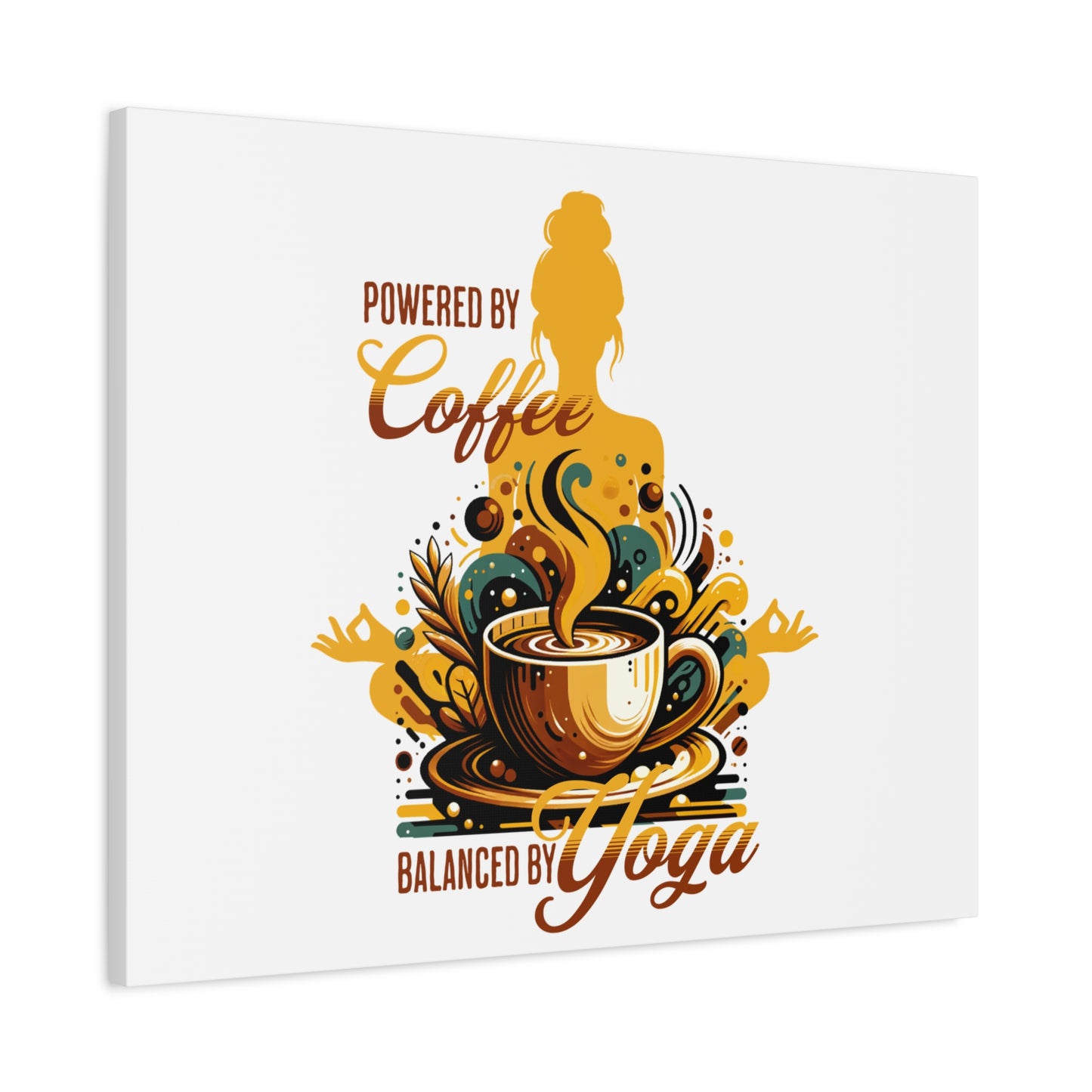 Yoga and Coffee Wall Art, Inspirational Canvas Print, Home Decor for Yogis, Gift for Coffee Lovers, Motivational Artwork, Office Decoration