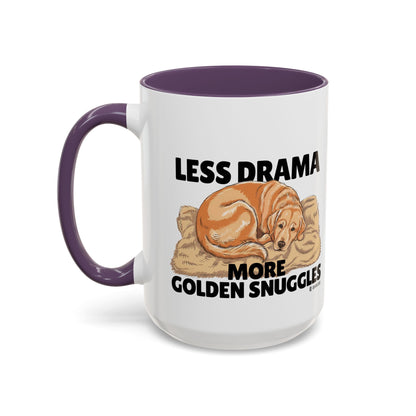 Golden Snuggles Coffee Mug - Less Drama More Snuggles, Dog Lover Gift, Perfect for Home, Funny Dog Mug, Pet Owner Treat
