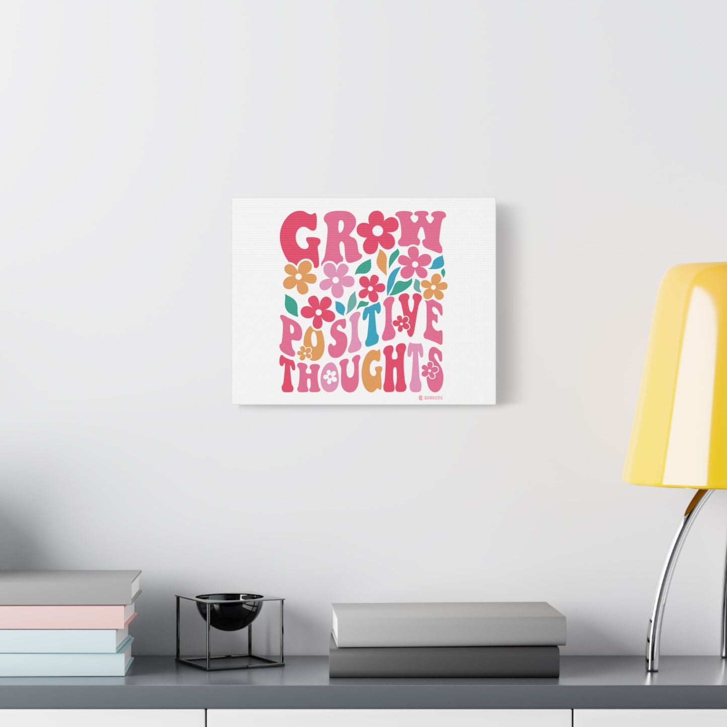 Positive Thoughts Canvas Wall Art, Grow Positive Thoughts Home Decor, Flower Wall Decor, Gift for Encouragement, Motivational Artwork, [...]