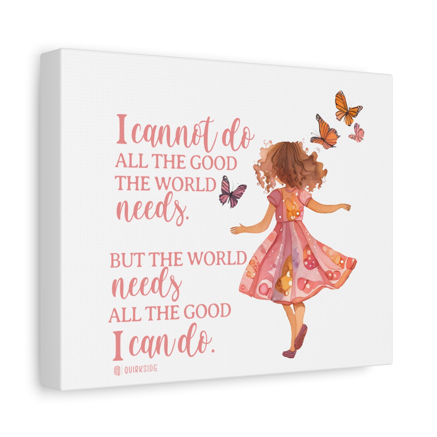 Inspirational Wall Art Canvas, Motivational Home Decor, Butterfly Quote Print, Gift for Her, Positive Vibes Wall Decor