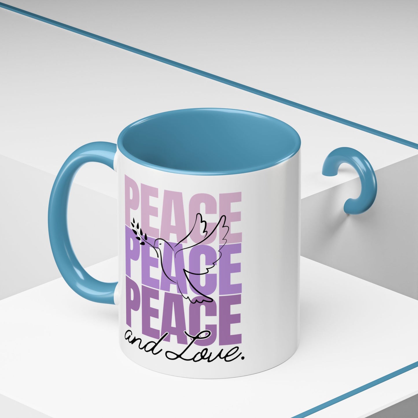 Peace and Love Accent Mug