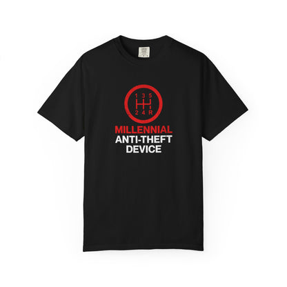 Millennial Anti-Theft Device T-Shirt, Quirky Design