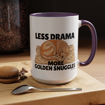 Golden Snuggles Coffee Mug - Less Drama More Snuggles, Dog Lover Gift, Perfect for Home, Funny Dog Mug, Pet Owner Treat
