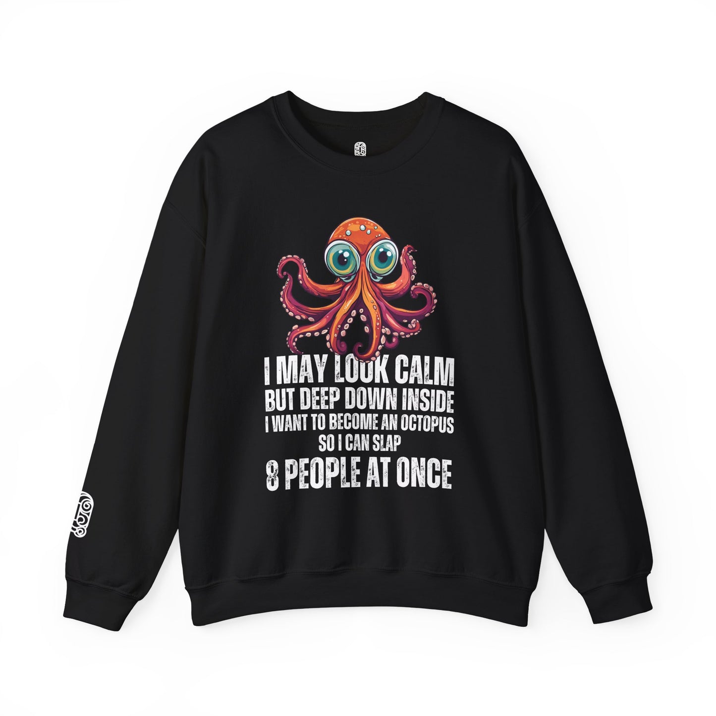 Octopus-themed Sweatshirt, Funny Unisex Crewneck Jumper, Quirky Humor Top, Stand Out Clothing, Hilarious Gift for Men and Women - Quirkside Creations