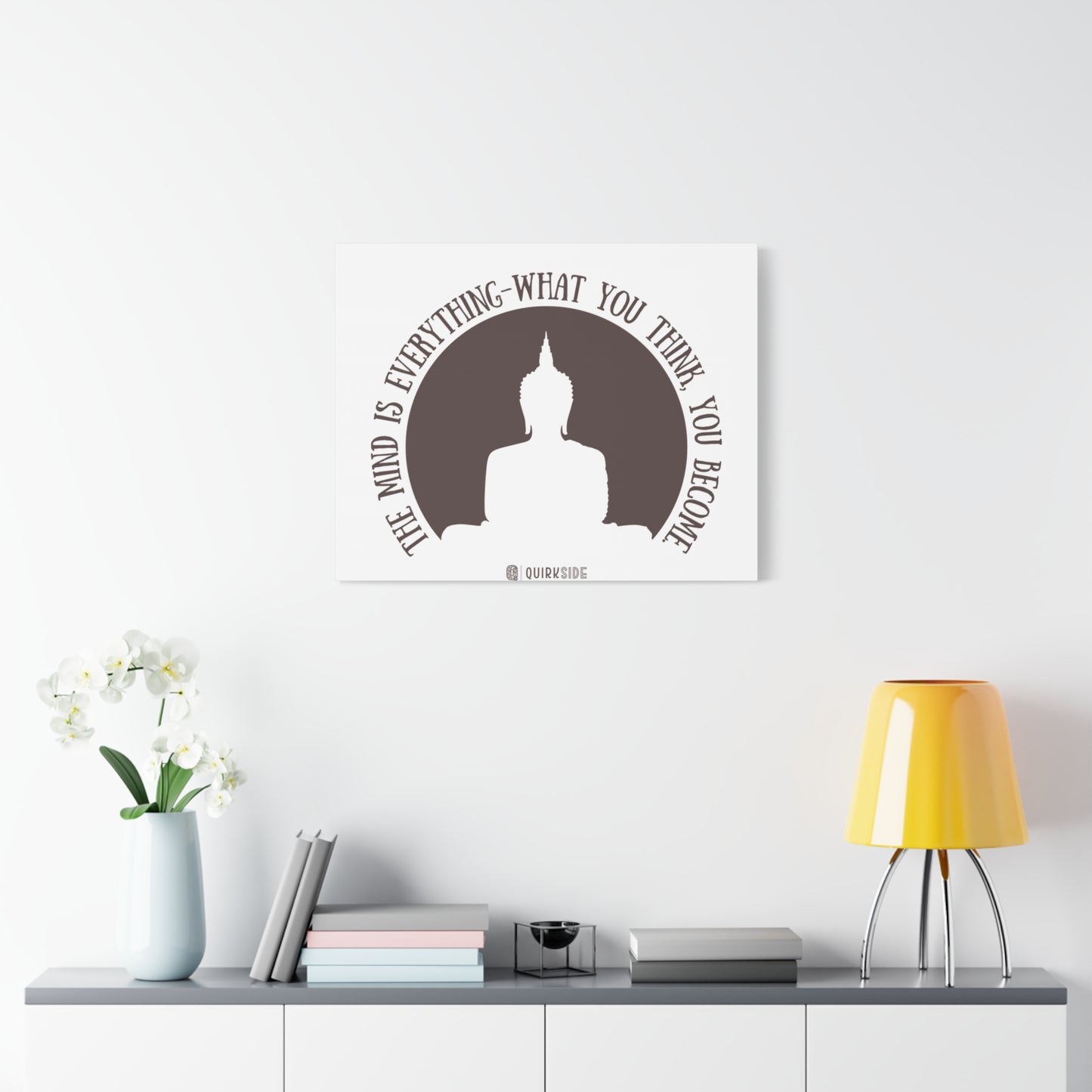Mindfulness Buddha Canvas Art, Inspirational Wall Decor, Meditation Quote Print, Zen Home Decor, Gift for Yogis and Mindfulness Lovers