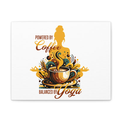 Yoga and Coffee Wall Art, Inspirational Canvas Print, Home Decor for Yogis, Gift for Coffee Lovers, Motivational Artwork, Office Decoration