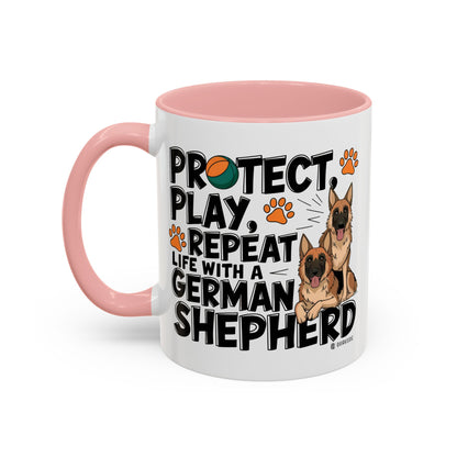 German Shepherd Lover's Accent Coffee Mug - Perfect Gift for Dog Owners, Pet Lovers, Birthdays, Holidays, Home Decor
