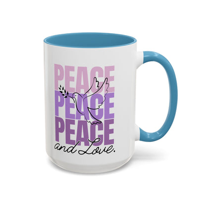 Peace and Love Accent Mug