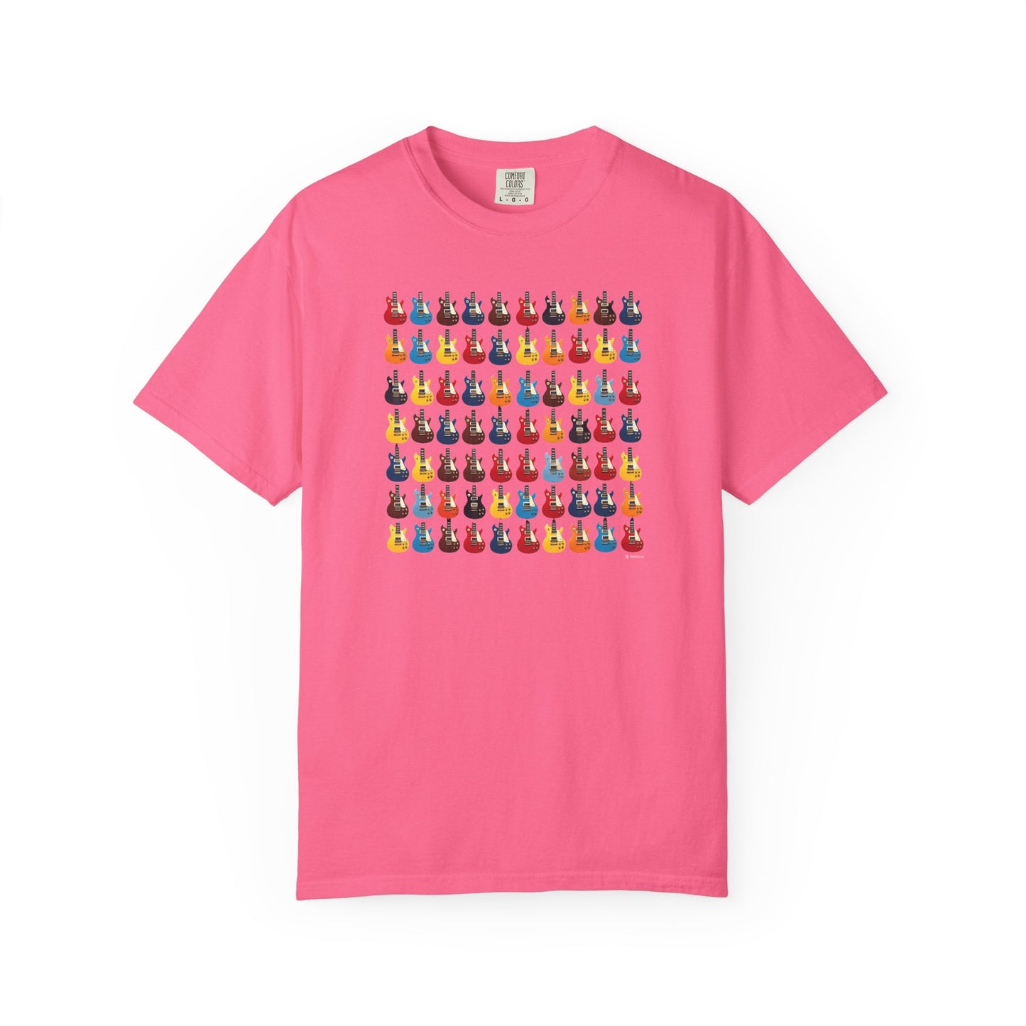 Electric Guitar Grid Unisex Garment-Dyed T-shirt, Music Lover Tee, Guitarist Gift, Rock Band Shirt, Guitar Art Apparel