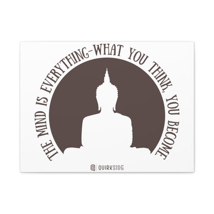 Mindfulness Buddha Canvas Art, Inspirational Wall Decor, Meditation Quote Print, Zen Home Decor, Gift for Yogis and Mindfulness Lovers