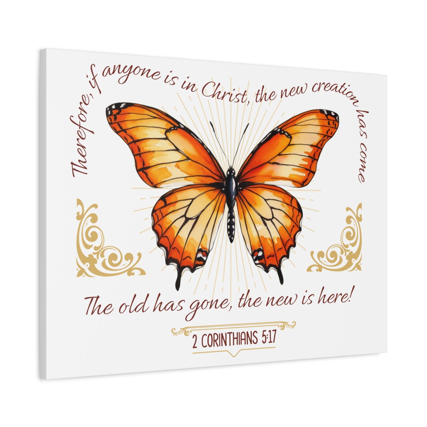 Butterfly Wall Art, Inspirational Canvas Print, Christian Home Decor, Gift for Religious Celebrations, Motivational Artwork