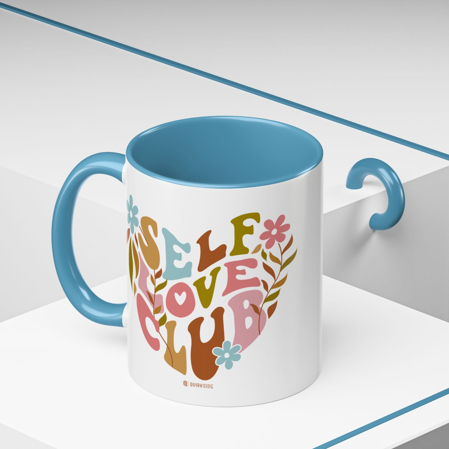 Self Love Club Coffee Mug - Empowering Floral Design, Great for Gifts, Self-Care, Friends, Motivational Mugs
