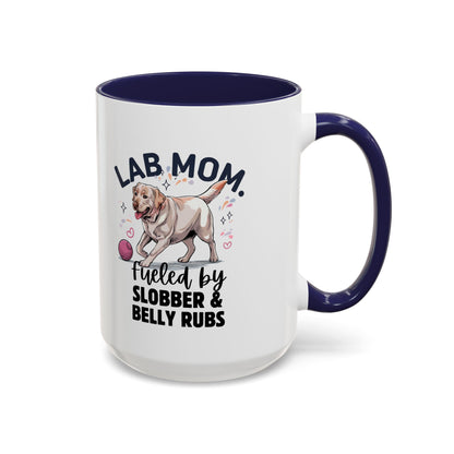 Lab Mom Coffee Mug - Fueled by Slobber & Belly Rubs, Dog Lover Gift, Pet Owner Coffee Cup, Personalized Dog Mom Mug, Cute Animal Mug
